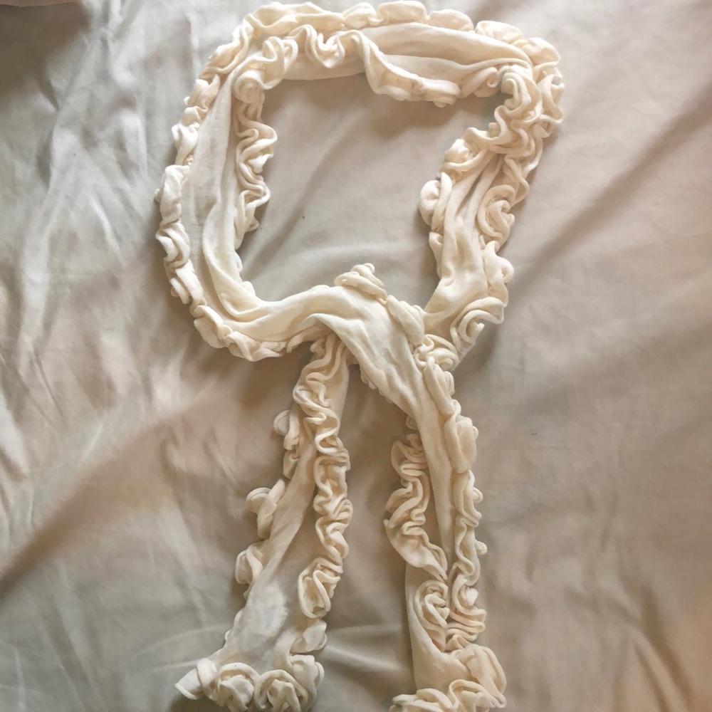 NWT Off White Ruffled Scarf by JCrew